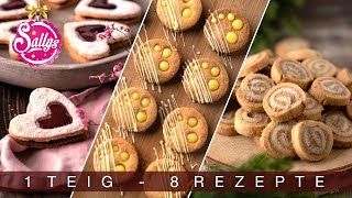 Plätzchen backen 1 Teig  8 Rezepte  Weihnachtsrezepte  Sallys Welt [upl. by Claresta113]