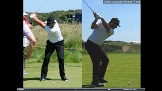 Jon Rahm golf swing  Long Iron faceon amp downtheline July 2017 [upl. by Adnorat]