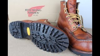 RED WING 875 MOC TOE  Resole with Vibram Lug [upl. by Yesdnil243]