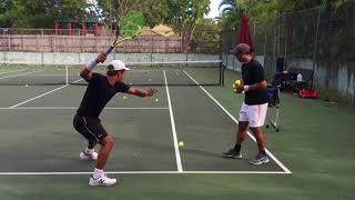 Professional tennis training with coach Brian Dabul Federer Nadal Djokovic [upl. by Ahsiri]