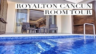 Royalton Cancun Luxury Jr Suite Swim Out Room Tour  THE STEWART VLOG [upl. by Ynohtnanhoj]