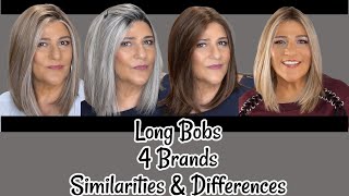 4 LONG BOBS  4 BRANDS  Similarities and Differences Wig Review [upl. by Obadiah]