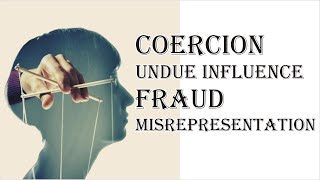 Coercion Undue Influence Fraud Misrepresentation  Indian Contract Act 1872  Law Guru [upl. by Menard]