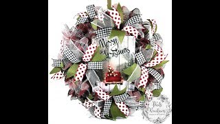 Christmas Ruffle Wreath TutorialDIY Christmas WreathMake A Christmas Wreath [upl. by Elumas]