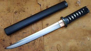 Knife Making  Japanese Tanto from old file [upl. by Uokes]