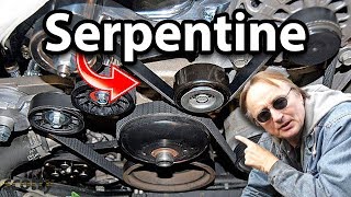 How to Replace a Serpentine Belt in Your Car Fan Belt [upl. by Nesto]