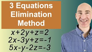 Solving Systems of 3 Equations Elimination [upl. by Niloc]