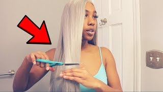 How to cut a synthetic wig into a bob [upl. by Hyacinthie]