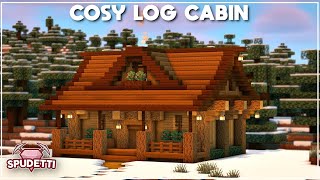 Minecraft How to Build a Cosy Log Cabin Easy Tutorial 2020 [upl. by Maupin443]