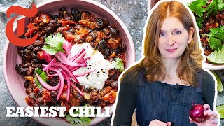 Easy 30Minute Vegetarian Chili  Melissa Clark  NYT Cooking [upl. by Rapsag]