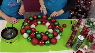 DIY Christmas Crafts  How to Make a Christmas Ball Ornament Wreath [upl. by Rhee]