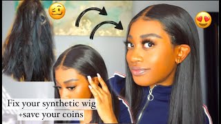 How To ReviveSlay Synthetic Wig  Restore Old Wigs [upl. by Drannek]