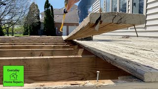 Rebuilding a Deck Part 1  Removal of Wood Down to Framing Structure [upl. by Ennyrb]