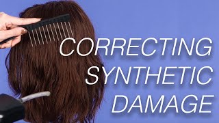 Correcting Synthetic Wig Damage  Wigs 101 [upl. by Mullen]