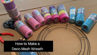 How To Make A Deco Mesh Wreath  Easter DIY  Dollar Tree DIY [upl. by Maletta]