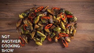 CRISPY ROASTED BRUSSELS SPROUTS [upl. by Wetzel]