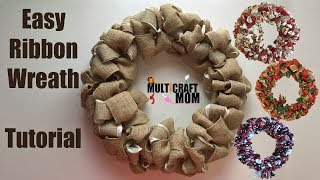 Easy Ribbon Wreath Tutorial [upl. by Bel]