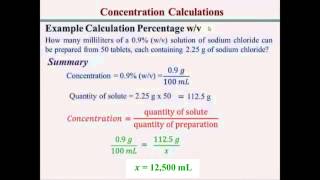 Percentage Concentration Calculations [upl. by Hurwit497]