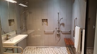 Wheelchair Accessible Bathroom  Curbless  Roll in shower [upl. by Irot]