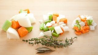 How to Cut Vegetable Mirepoix  Mirepoix Ratios  Mirepoix Cut [upl. by Eilis]