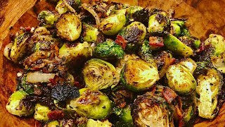 Crispy Brussel Sprouts amp Bacon SO Easy amp SO TASTY [upl. by Hareehahs]