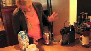 Nespresso Aeroccino Plus Frother Review Frothing Almond Milk [upl. by Snahc424]